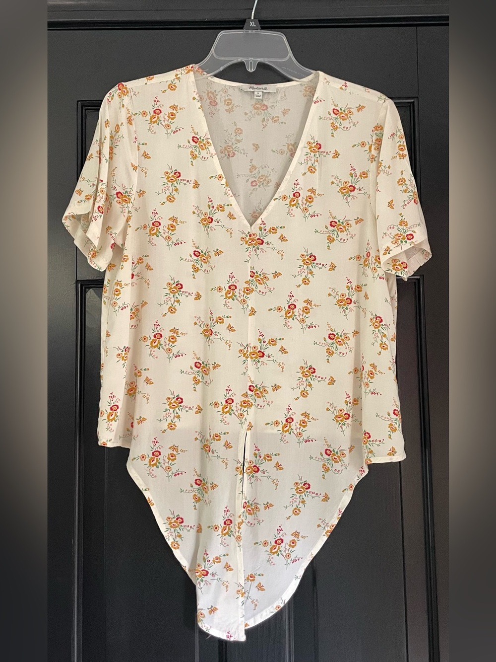 Madewell Windowbox Floral Tie Front Top